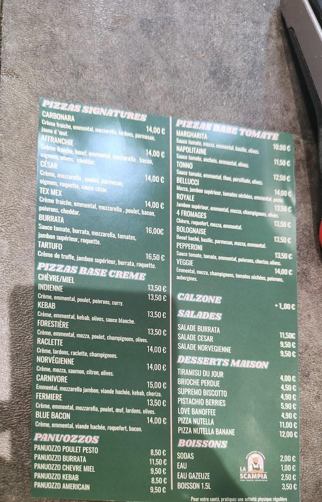 LA SCAMPIA PIZZERIA TOULON - Menu Image 2
